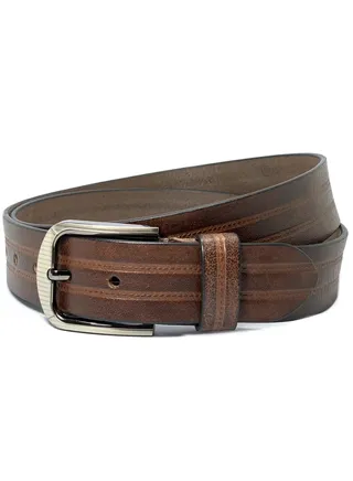 Classic Milano Genuine Leather Belt Men Casual Belt for men Mens belt 40MM 14901 (Brown) by Milano Leather 
