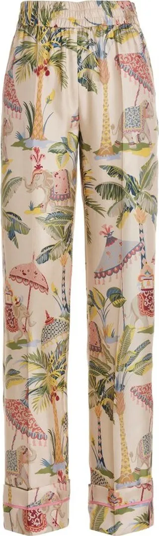REDValentino Allover Graphic Printed Straight Leg Pants