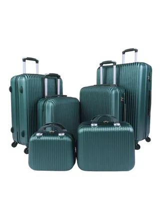 Hardside 6 Piece Luggage Trolley Set Green 