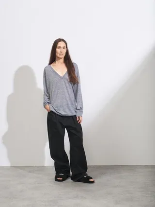 Slouchy V-neck Responsible Merino-wool Sweater