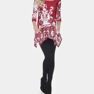 White Mark Yanette Tunic Top - Red