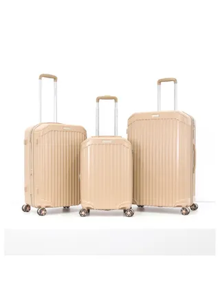 Hardshell Luggage Spinner Trolley Bag 3 Pieces Set,Khaki (S-20",M-24",L-28") 
