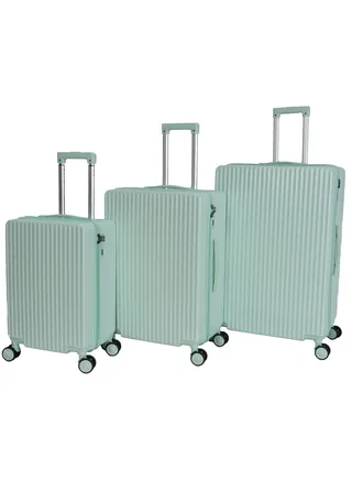 3-Piece Unisex Morano Travel Luggage Trolley Set Light Green 
