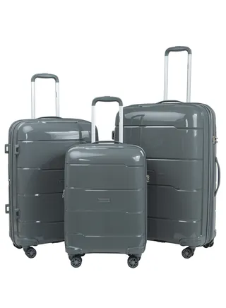 Trolley Luggage 3 Pieces Set PP Hard Side Bag 360 Degree Spinner Wheels Trolley Luggage Set with TSA Lock 