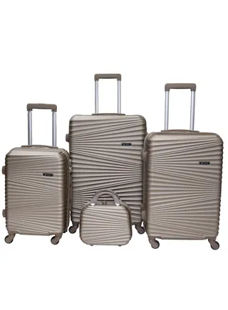 Morano Hard-Side Travel Back Luggage Trolley Set, 4 Pcs - Gold 