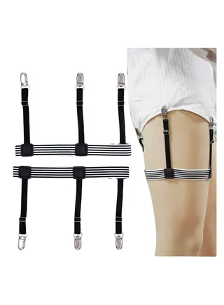 Mens Shirt Stays Shirt Holder Straps Non-slip Locking Clamps Clips 