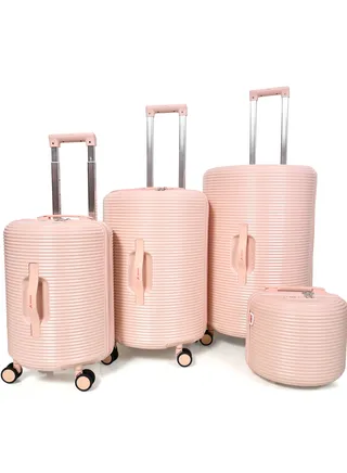 Morano Luggage Set with Rolling Design Made from Polycarbonate Pink Color Sizes 28''-24''-20'' Inches 
