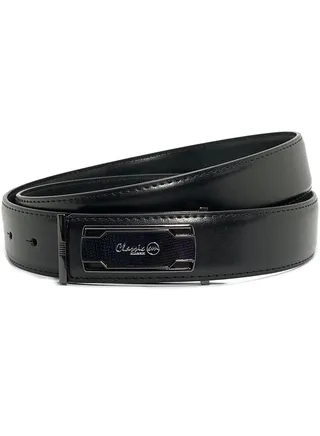 Classic Milano Men’s Leather Belt for men Fashion Belt Ratchet Dress Belts for men with Profile Plate Buckle for Men's Belt Enclosed in an Elegant Gift Box (Black) by Milano Leather 