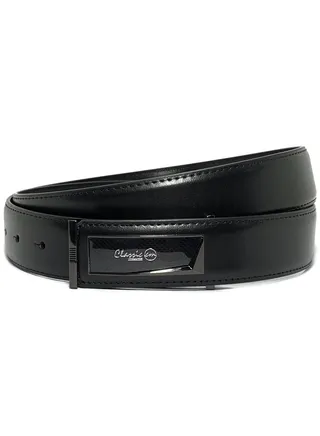 Classic Milano Men’s Leather Belt for men Fashion Belt Ratchet Dress Belts for men with Profile Plate Buckle for Mens Belt Enclosed in an Elegant Gift Box (Black) by Milano Leather 