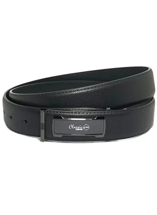 Classic Milano Men’s Leather Belt for men Fashion Belt Ratchet Dress Belts for men with Profile Plate Buckle for Men's Belt Enclosed in an Elegant Gift Box (Black) by Milano Leather 