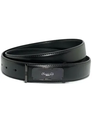 Classic Milano Men’s Leather Belt for men Fashion Belt Ratchet Dress Belts for men with Profile Plate Buckle for Men's Belt Enclosed in an Elegant Gift Box (Black) by Milano Leather 