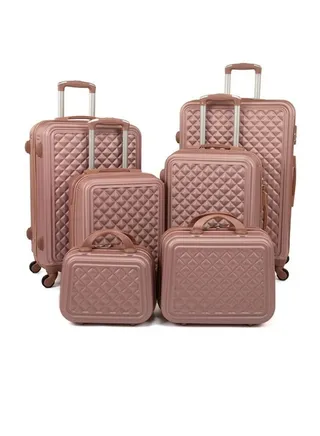 Luggage set 6 pieces travel Bags with a distinctive design from limra rosegold 