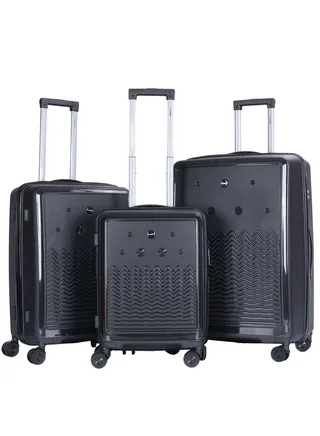 Trolley Luggage 3 Pieces Set PP Hard Side Bag 360 Degree Spinner Wheels Trolley Luggage Set with TSA Lock 