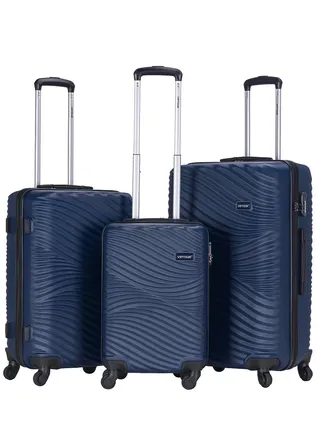 ABS Hardside 3 Piece Trolley Luggage Set  Spinner Wheels with Number Lock 20/24/28 Inches 