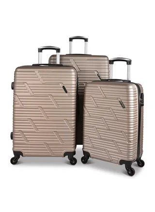 New Travel ABS Luggage Set, Travel Trolley Bag with Carry On Cabin Sizes, Combination Lock and 4 Double Wheels, Size 20/24/28, K2355/3P 