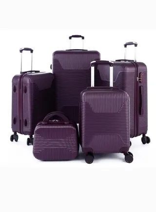 Luggage set 5 pieces travel Bags with a distinctive design from limra maroon 