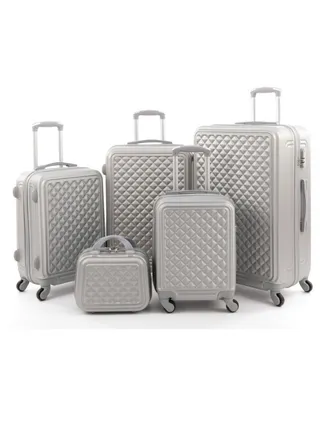 Luggage set 5 pieces travel Bags with a distinctive design from limra silver 