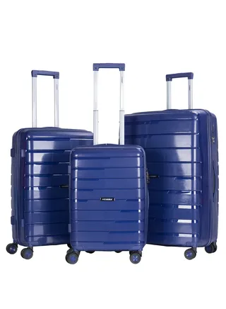 Trolley Luggage 3 Pieces Set PP Hard Side Bag 360 Degree Spinner Wheels Trolley Luggage Set with TSA Lock 