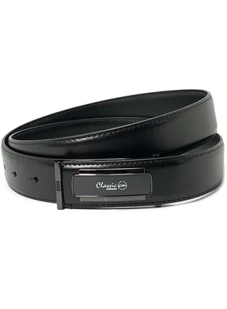 Classic Milano Men’s Leather Belt for men Fashion Belt Ratchet Dress Belts for men with Profile Plate Buckle for Men's Belt Enclosed in an Elegant Gift Box (Black) by Milano Leather 