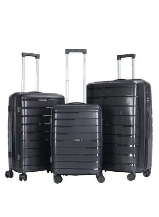 Trolley Luggage 3 Pieces Set PP Hard Side Bag 360 Degree Spinner Wheels Trolley Luggage Set with TSA Lock 