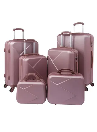 Luggage set 6 pieces travel Bags with a distinctive design from limra rosegold 