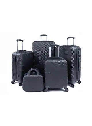 Hardside 5 Piece Luggage Trolley Set Grey 