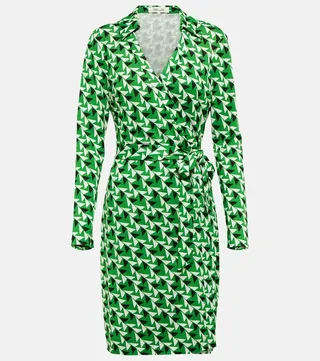 Jeanne printed silk wrap minidress