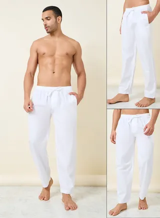 Pack of 2 - Cotton Straight Pyjama with Side Pocket 