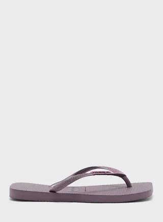Slim Square Glitter Flip Flops