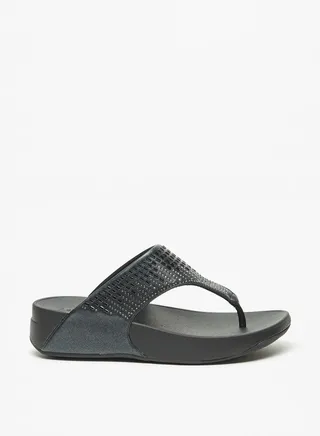 Women's Embellished Slip-On Flatform Heeled Sandals