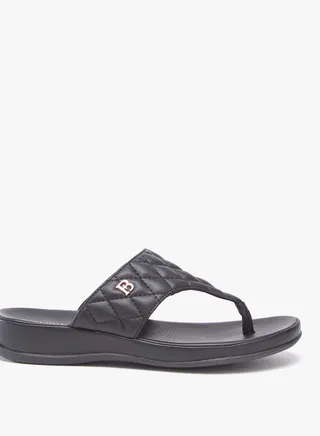 Women Quilted Slip-On Thong Sandals 