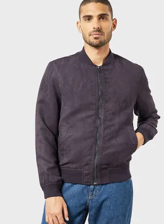 Suede Bomber Jacket