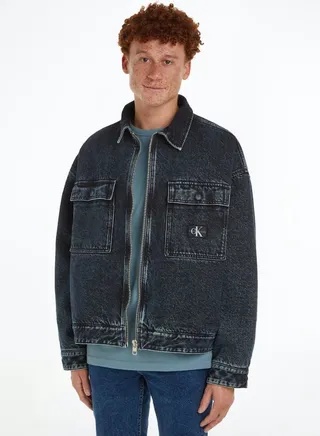 Mid Wash Logo Denim Jacket