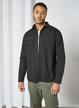 Solid Shacket Black 