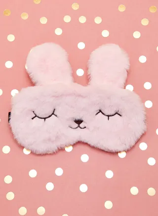 Pink Fluffy Bunny Eye Mask