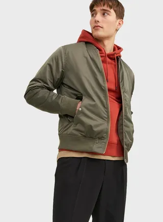 Zip Through Bomber Jacket 