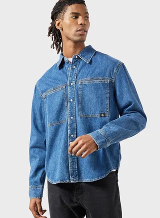 Linear Denim Shacket