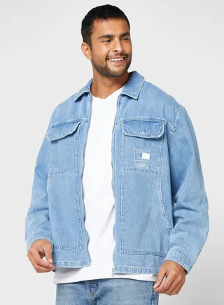 Denim Zip Shacket Regular Fit Overshirt