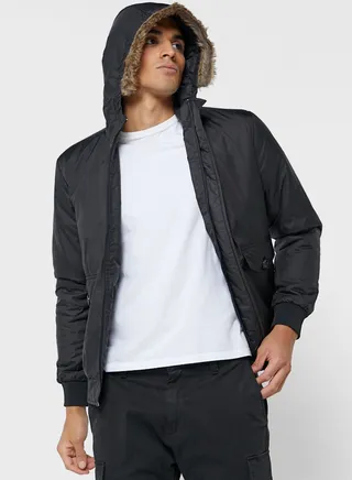 Faux Fur Hooded Jacket 