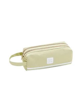 Double Zipper Large Pencil Case Green 