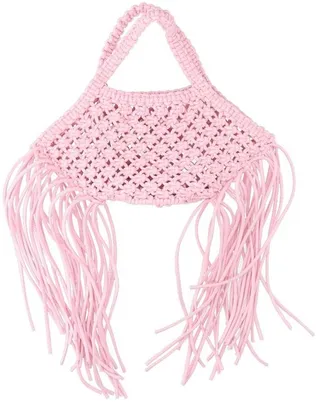 Yuzefi Fringes Detailed Woven Mini Tote Bag