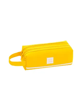 Double Zipper Large Pencil Case Yellow 