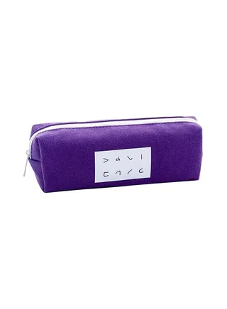Large Capacity Canvas Pencil Case Purple 