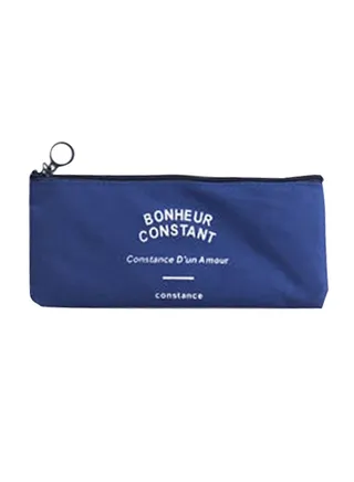 Striped Minimalism Canvas Pencil Case Blue 