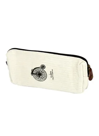 New Retro Pencil Pen Case White 