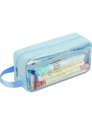 Clear Pencil Case,Clear Exam Pencil Case,Waterproof PVC Clear Toiletries Storage Pouch Bag – for Stationery,Cosmetic 