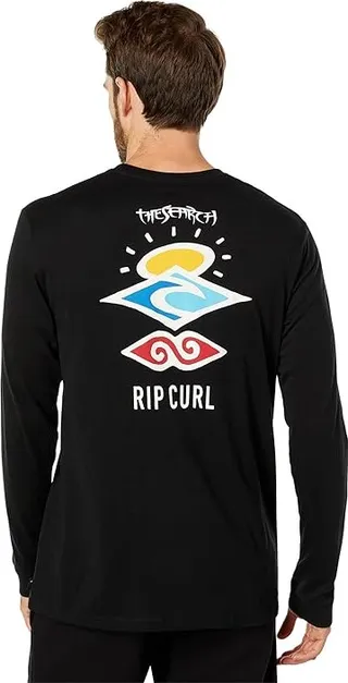 Rip Curl Search Icon Long Sleeve Tee (Black) Men's T Shirt