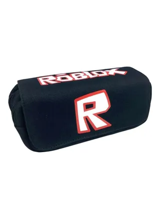 Roblox Themed Multi funtion Zipper Pencil Case Black/White/Red 