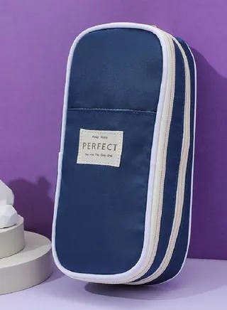 Macaron composite cloth pen bag with large capacity 