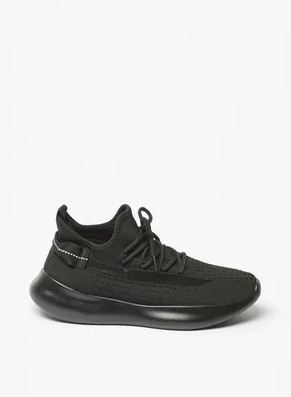 Womens Textured Lace-Up High Top Sports Shoes By Shoexpress 